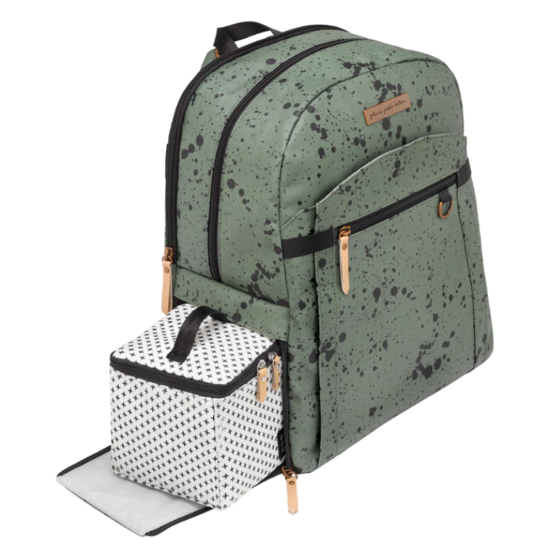 Petunia Pickle Bottom 2-in-1 Provisions Backpack - Olive Ink Blot