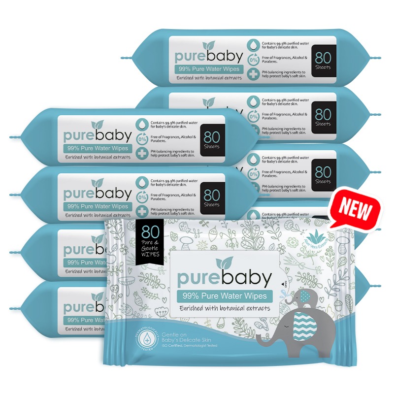 Baby Fair | Pure Baby 99% Pure Water Wet Wipes Carton Deal (10x80s)