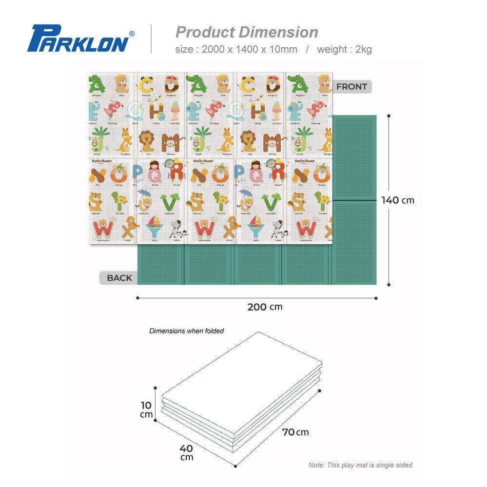 Parklon PE Folding Mat - HB Alphabet & Friends