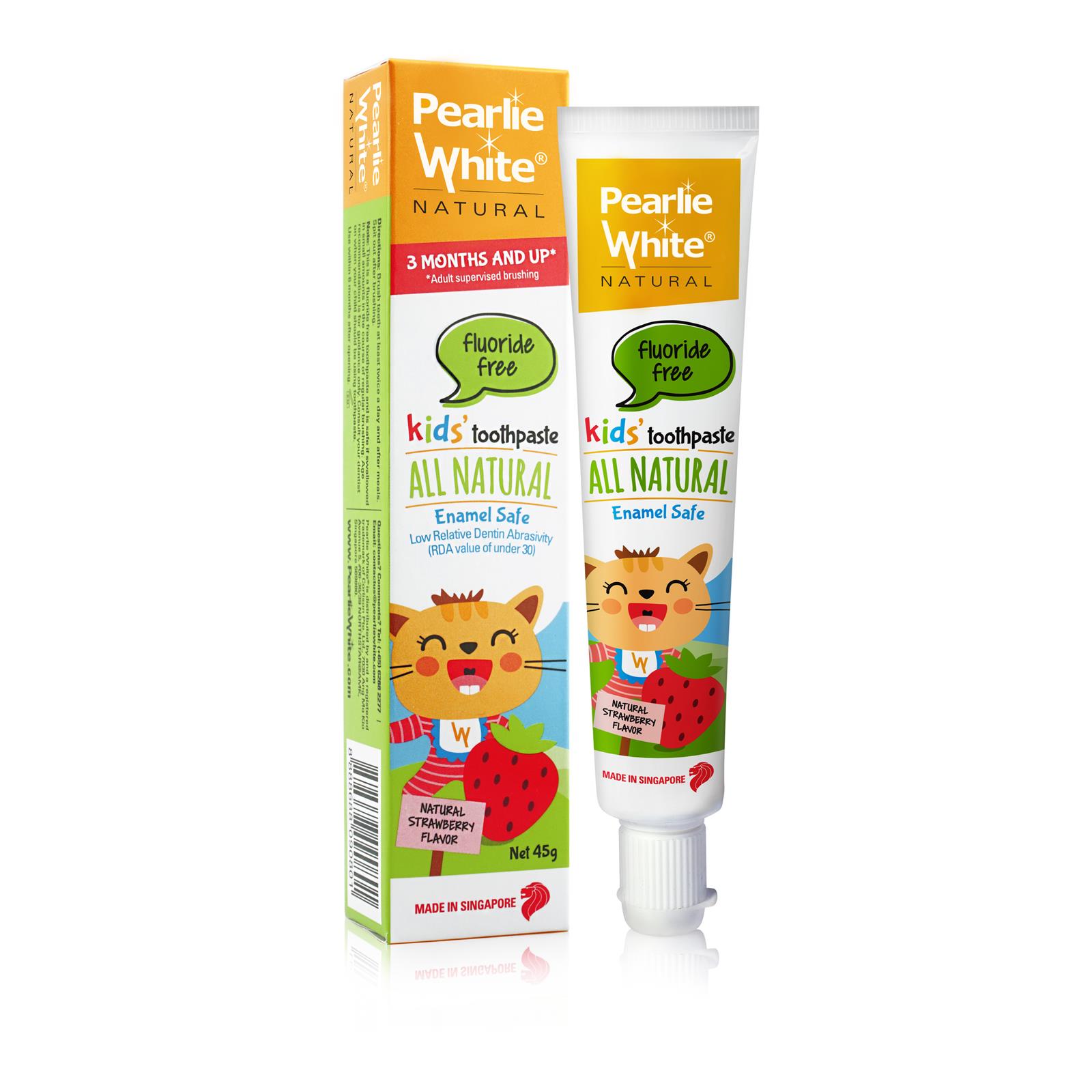 baby-fair Pearlie White All Natural Enamel Safe Kids Strawberry Toothpaste (Fluoride Free)