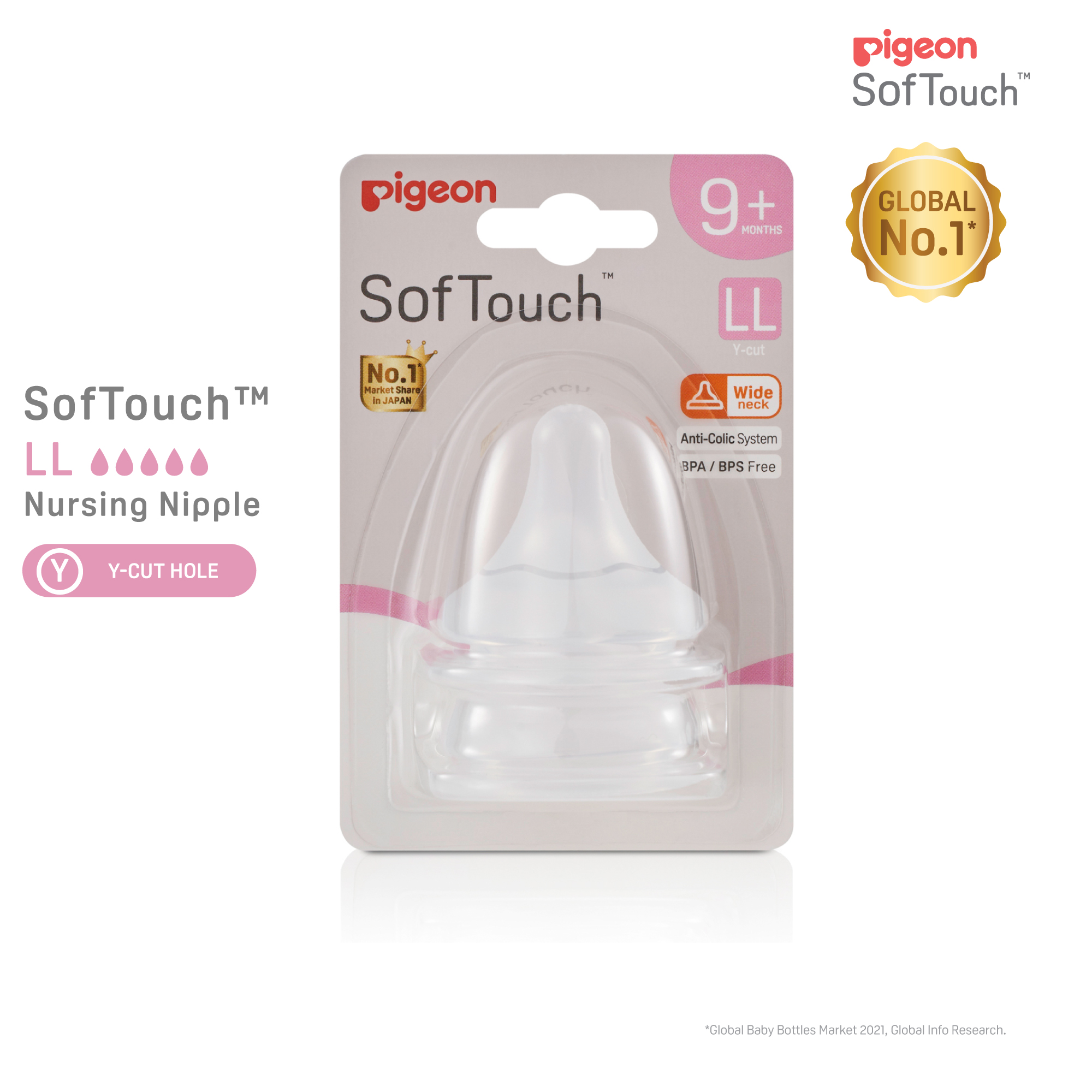 Pigeon SofTouch 3 Nipple Blister Pack 2pcs (LL) (PG-79465)