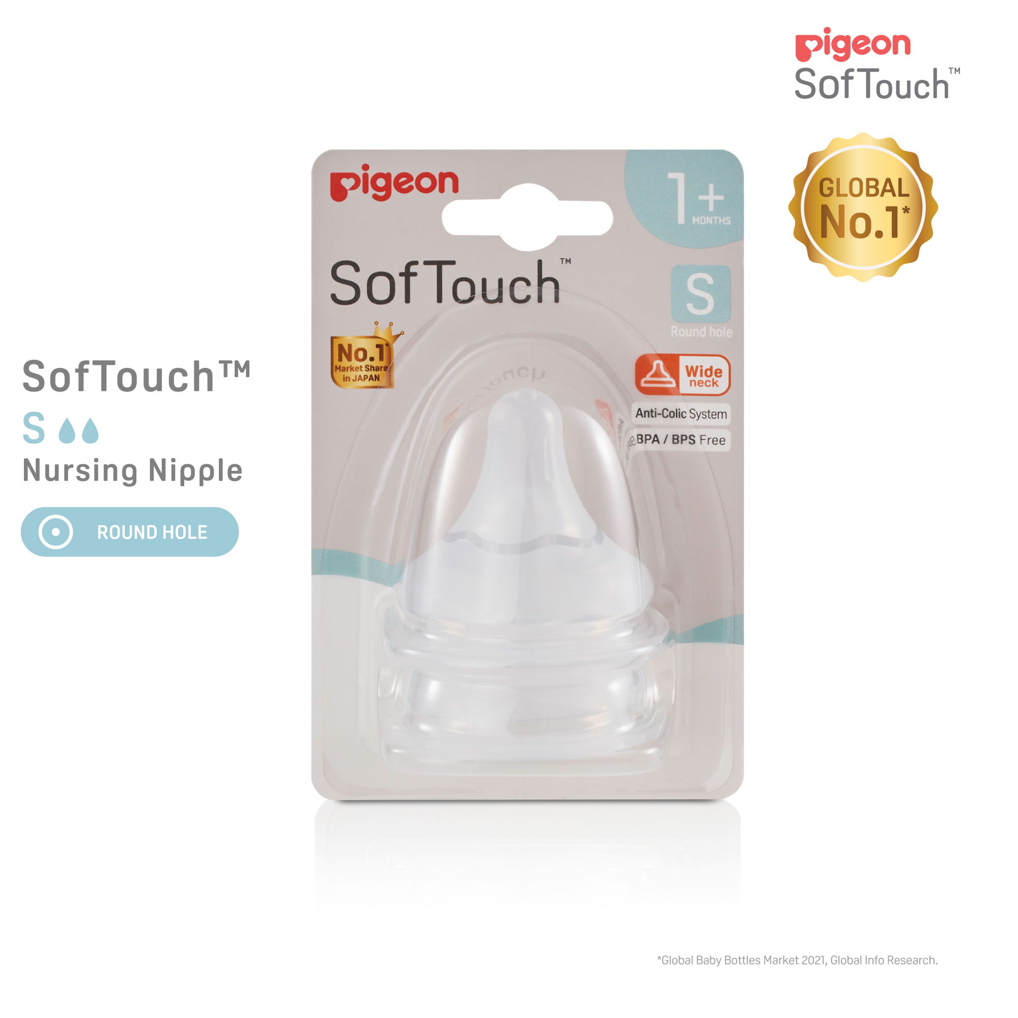 Pigeon SofTouch 3 Nipple Blister Pack 2pcs (S) (PG-79462)