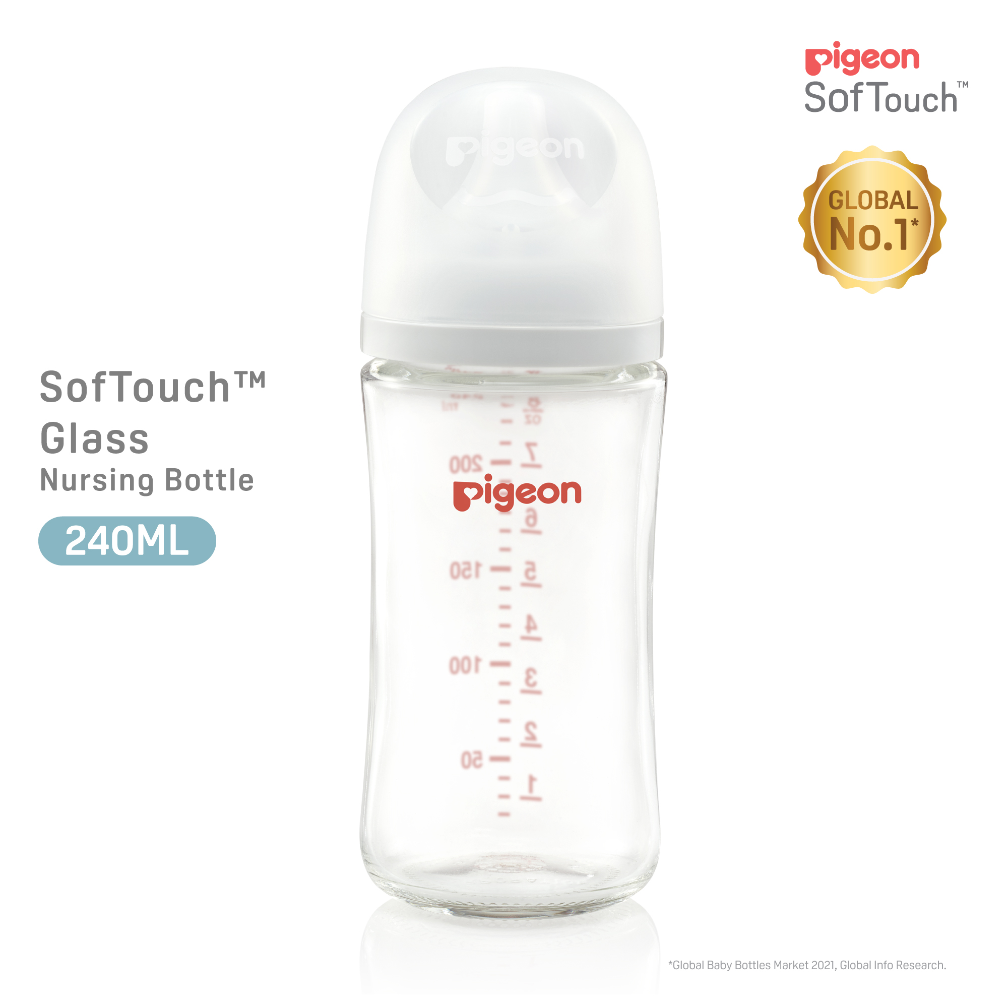 Pigeon SofTouch 3 Nursing Bottle Glass 240ml (PG-79437)