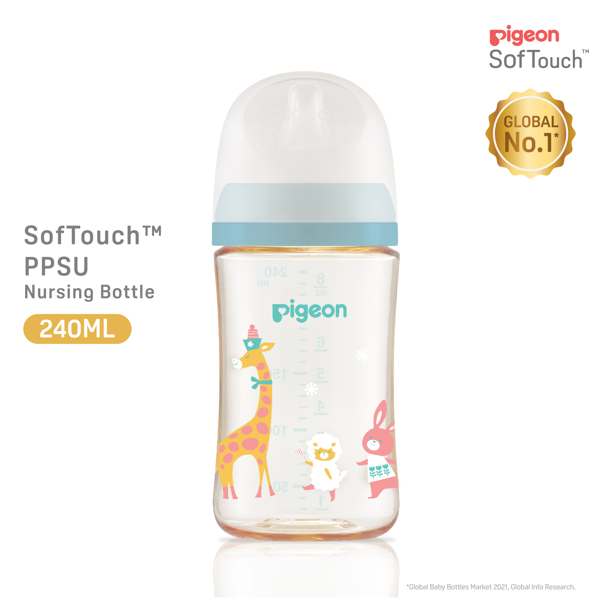 Pigeon SofTouch 3 Nursing Bottle PPSU 240ml Animal (PG-79443)
