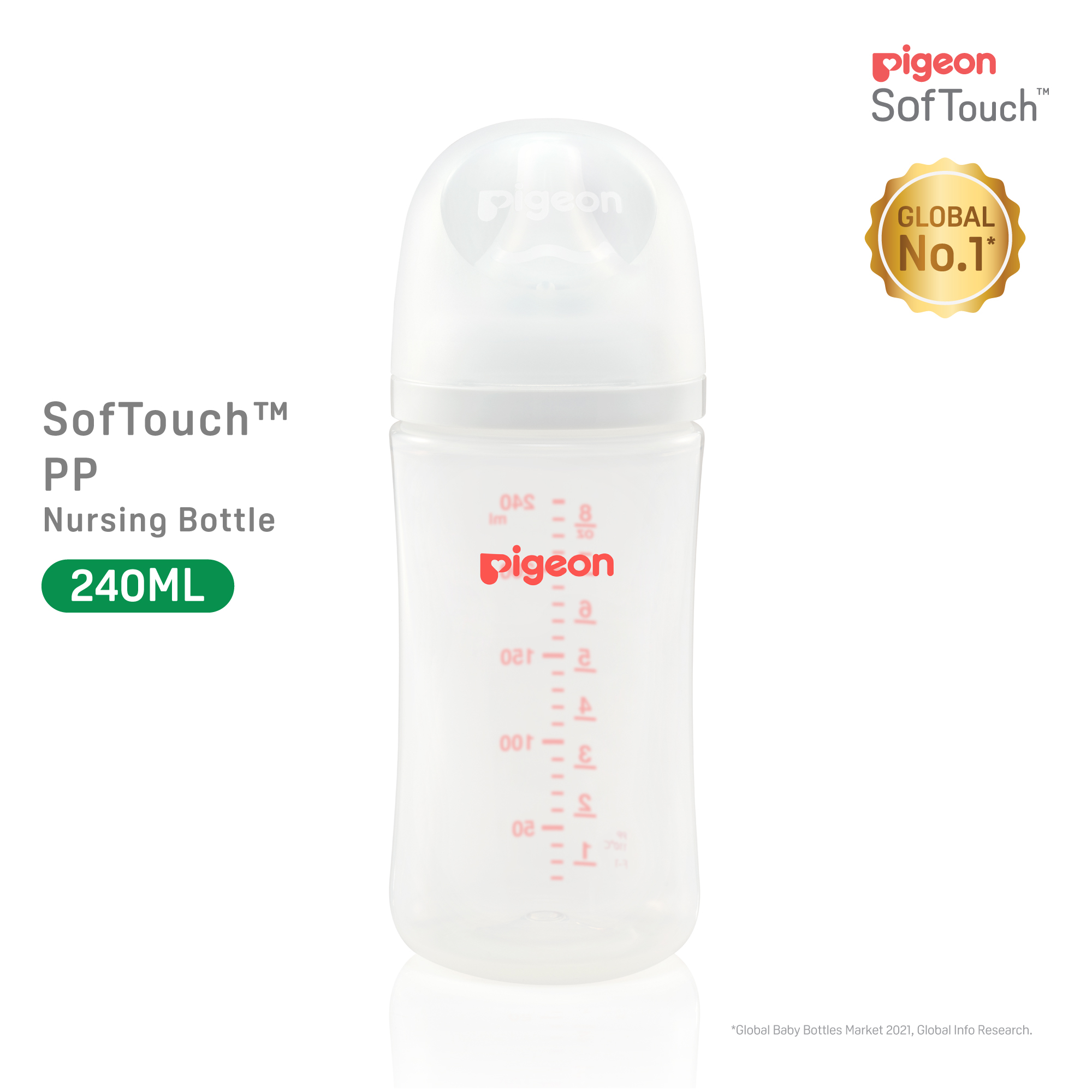 Pigeon SofTouch 3 Nursing Bottle PP 240ml Logo (PG-79453)