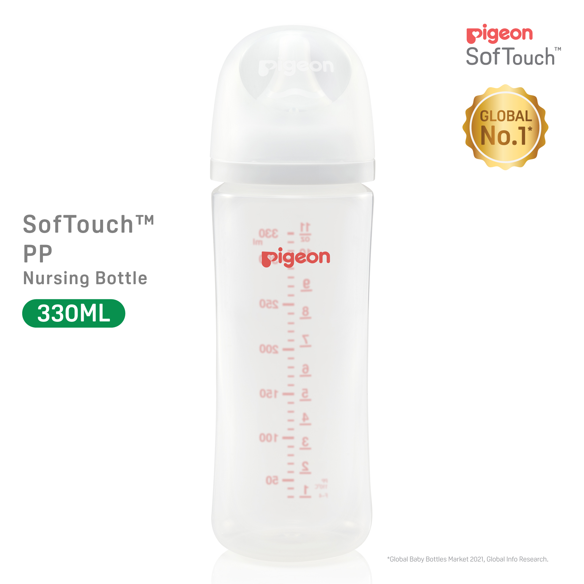 Pigeon SofTouch 3 Nursing Bottle PP 330ml Logo (PG-79454)