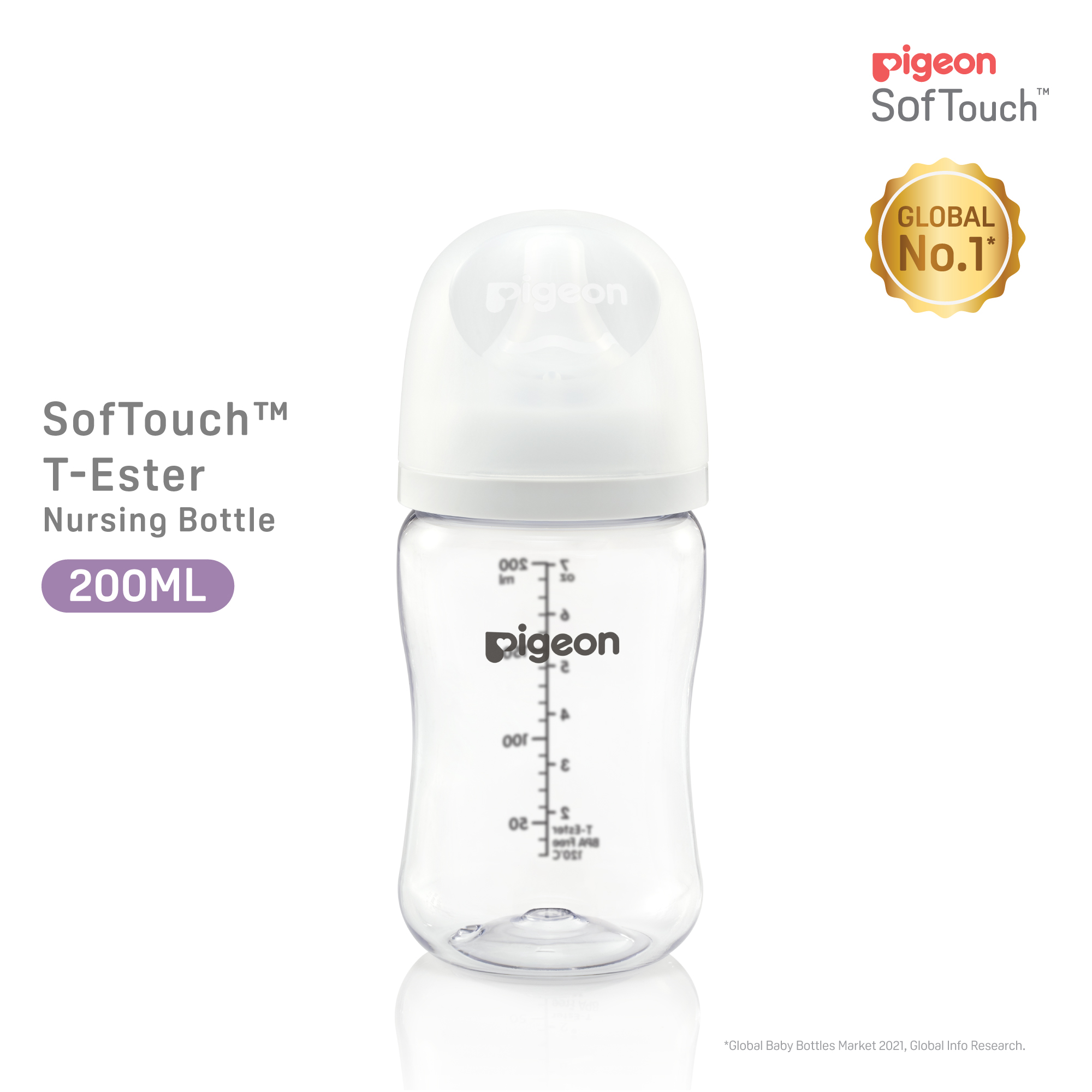 Pigeon SofTouch 3 Nursing Bottle T-Ester 200ml Logo (PG-79444)