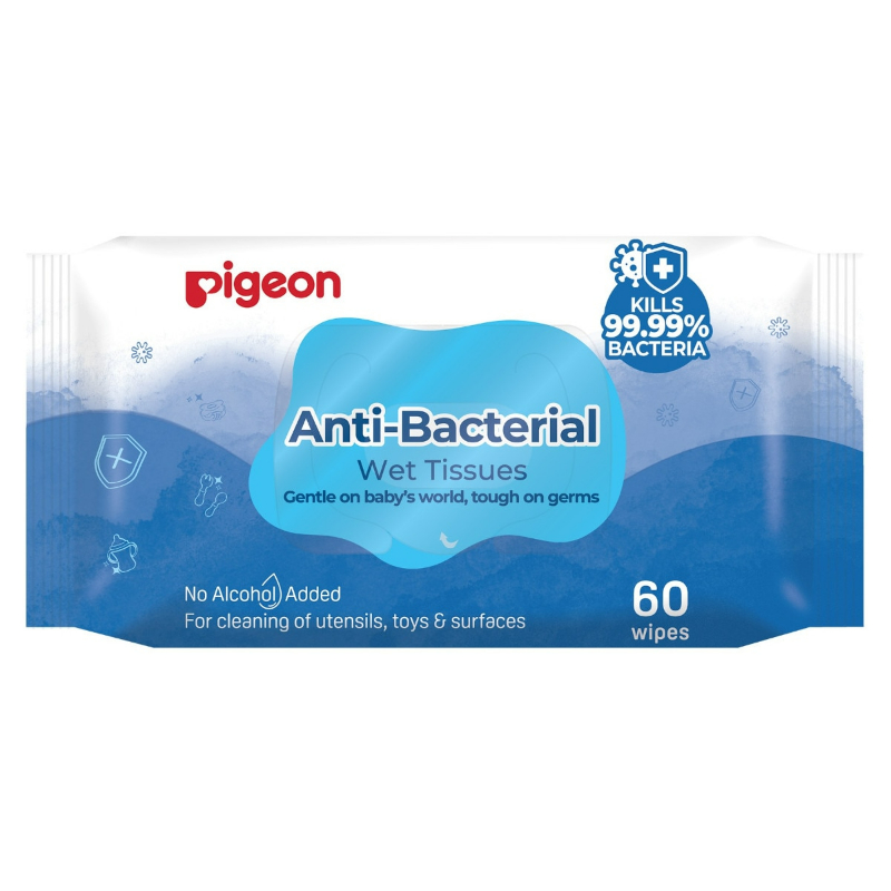 Pigeon Anti-Bacterial Wet Tissue 60pcs - Bundle of 24
