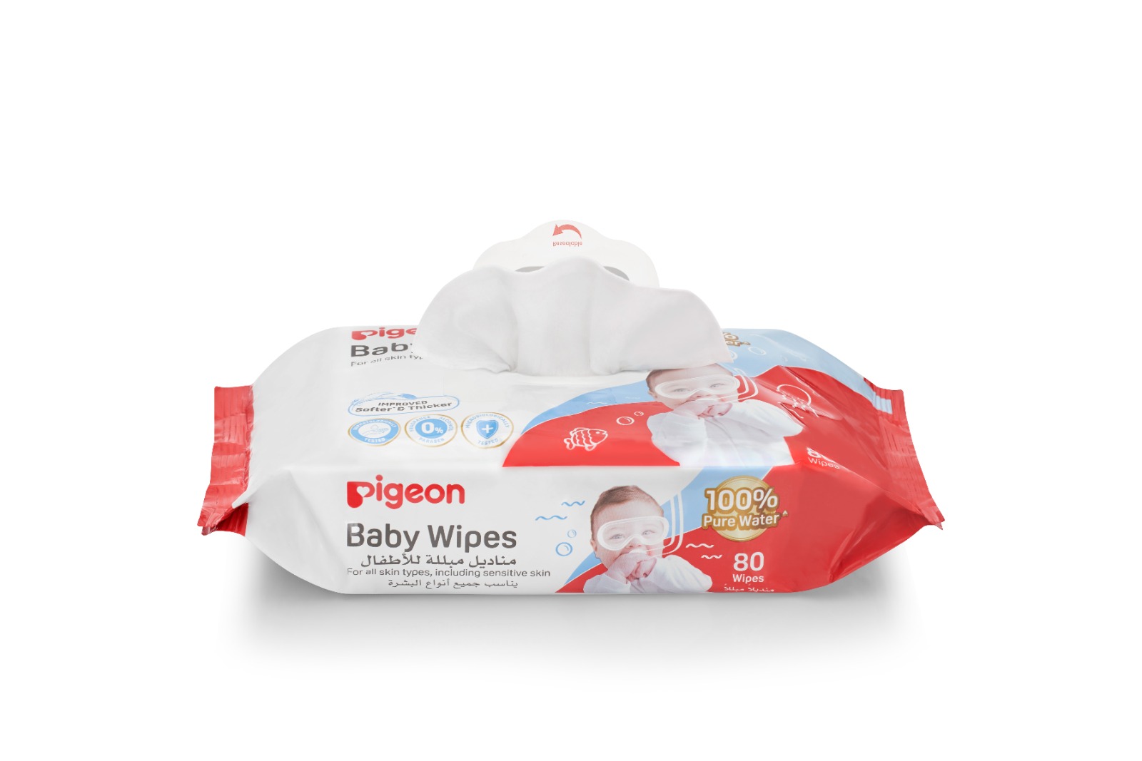 Pigeon Baby Wipes 80 Sheets 100% Pure Water Carton (PG-79498SC)