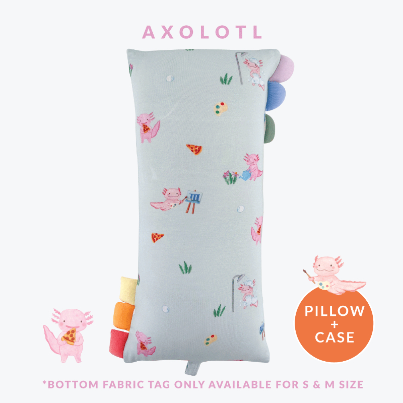 Happyrei Lil' Snuggles Pillow + Case -Axolotl