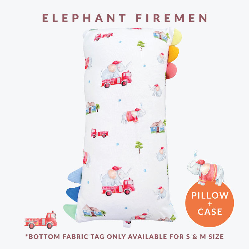 Happyrei Lil' Snuggles Pillow + Case - Elephant Firemen