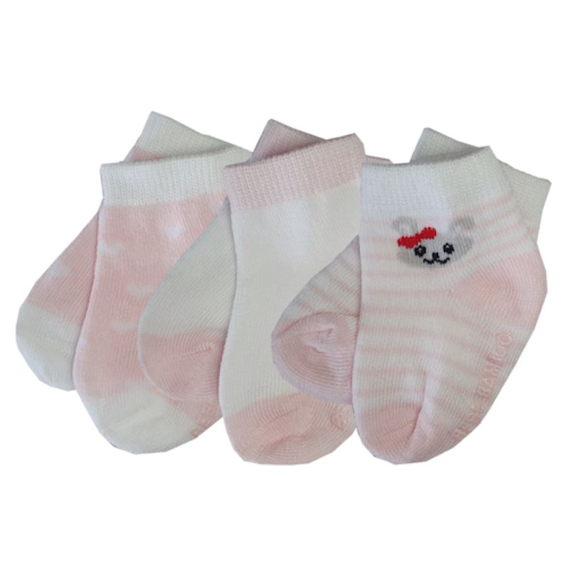 Bebe Bamboo Baby Socks (Pack of 3 pairs) Girl Design (Buy 1 Free 1)