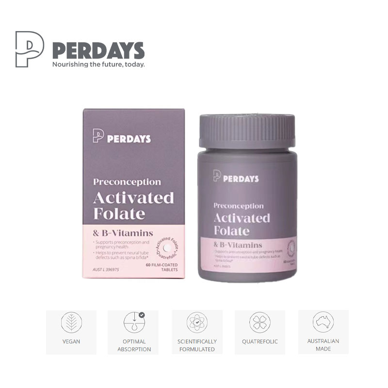 Perdays Preconception Activated Folate & B-Vitamins Preconception 60 Tablets