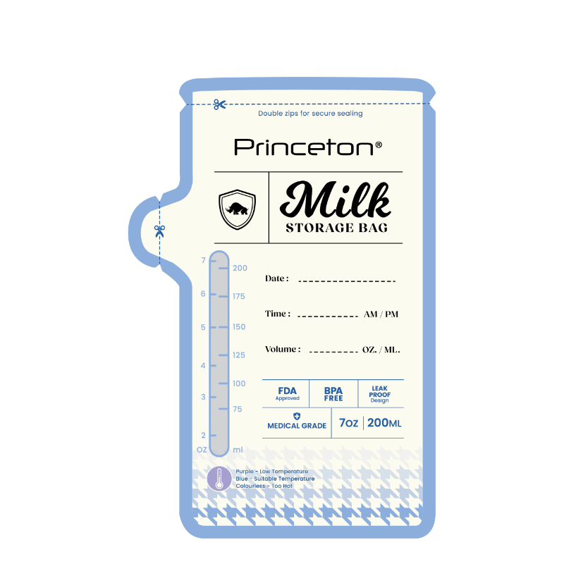 Princeton Double Zipper Lock Breast Milk Storage Bag with Thermal Sensor (25pcs)