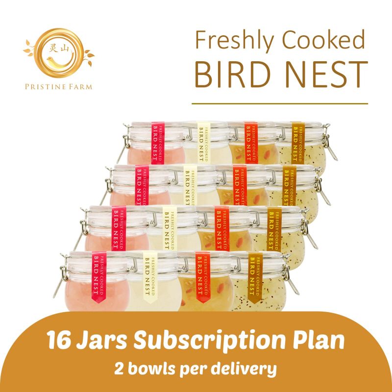 (16 Jars Subscription Plan) Freshly Cooked Bird Nest Concentrate - Receive Warm