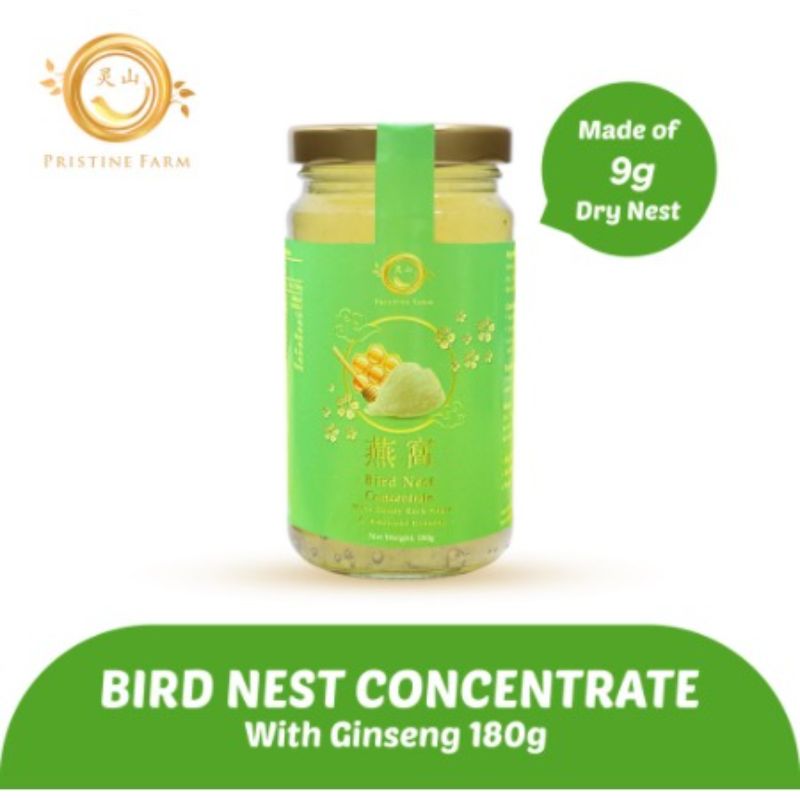 Pristine Farm Bird Nest Concentrate (American Ginseng) with Generous 9g of Dry Nest - 180g Big Bottle
