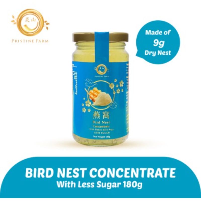 Pristine Farm Bird Nest Concentrate (Less Sugar) with Generous 9g of Dry Nest - 180g Big Bottle