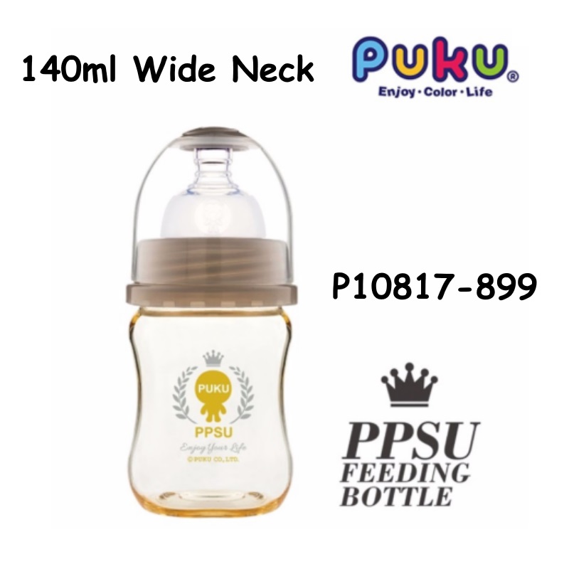 Puku PPSU Feeding Bottles 140ml Wide Neck (P10817_899)