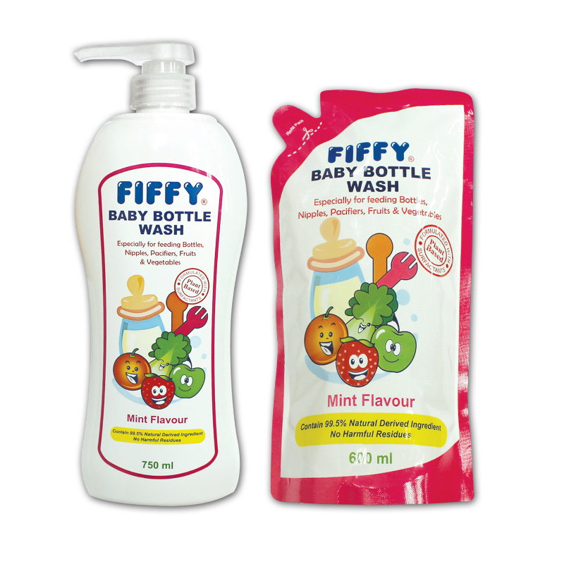Fiffy Bottle Wash Value Pack (750ml + 600ml Refill)