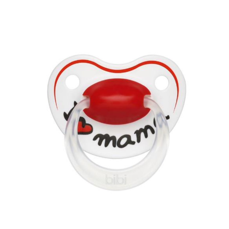 Bibi Soother happiness dental silicone with ring (I Love Mama)