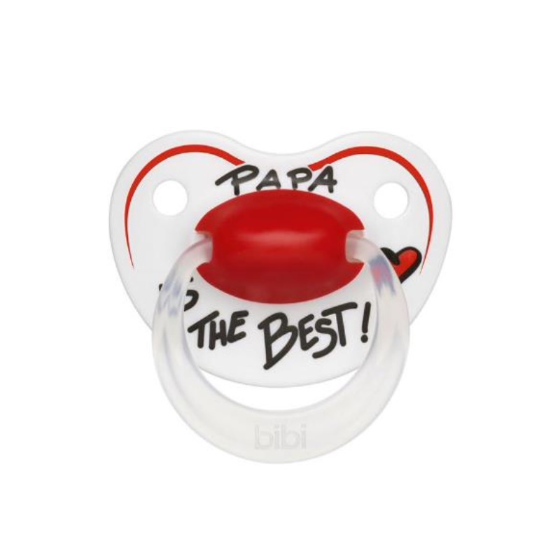 Bibi Soother happiness dental silicone with ring (Papa is the Best)