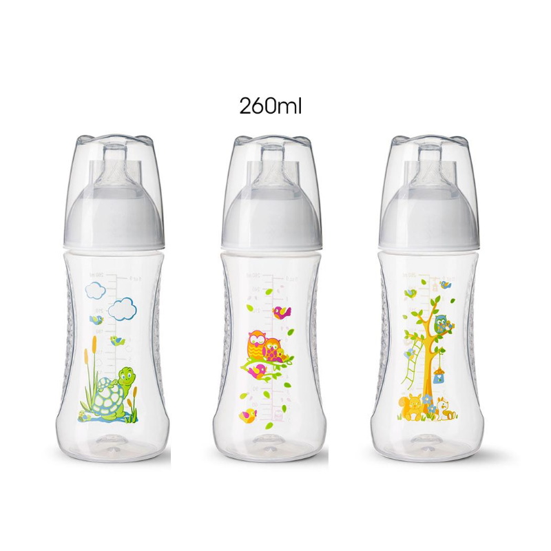 Bibi Small Neck-bottle happiness PP260ml with natural silicone teat