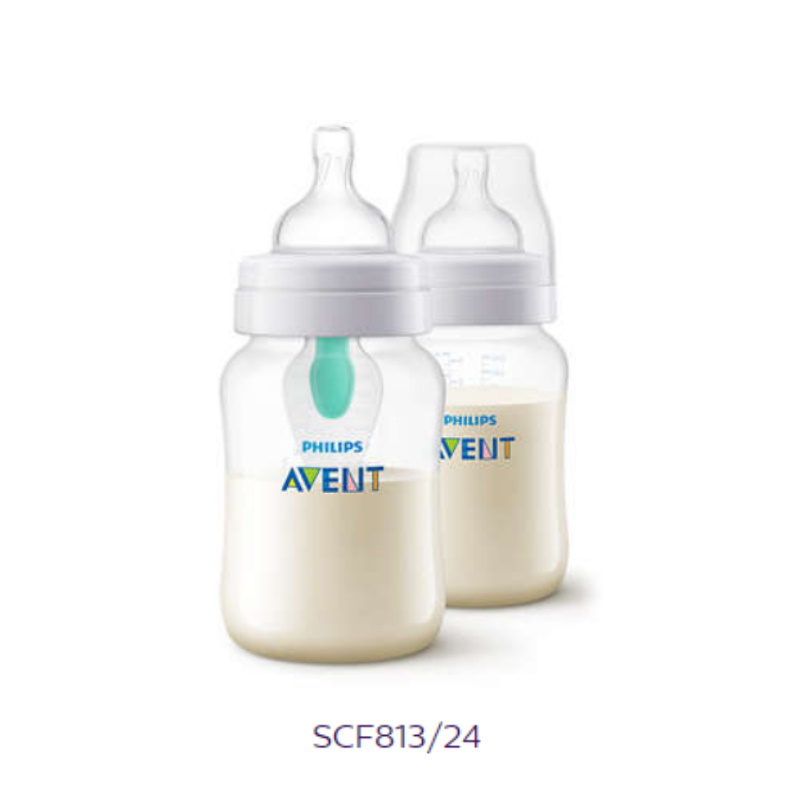 Philips Avent 260ml Anti-Colic PP Bottles with Airfree Vent Twin Pack (SCF813/24)