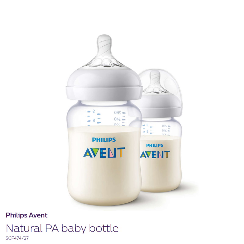 Philips Avent Natural Smooth 260ml PA Bottle (Twin Pack) SCF474/27