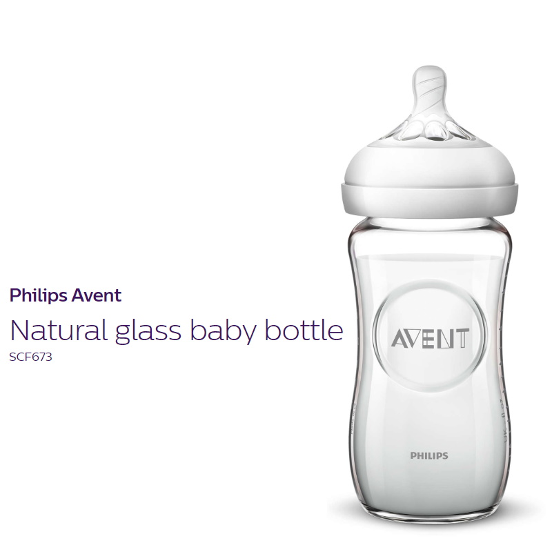 Philips Avent 240ml Natural Glass Bottle (Single Pack) SCF673/13