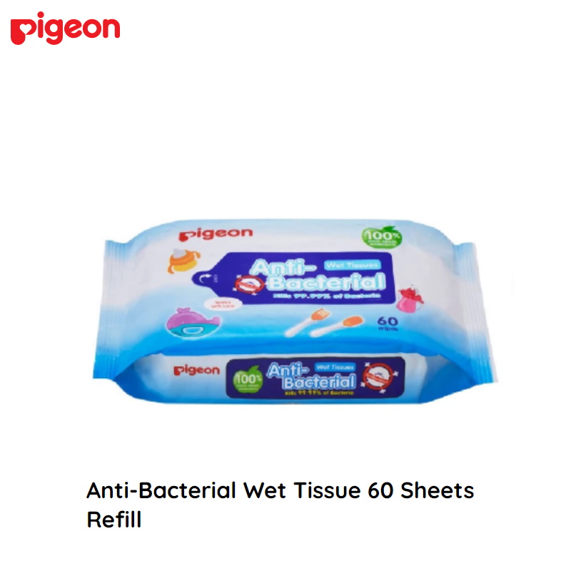 Pigeon Anti Bacterial Wet Tissue 60s Refill (Bundle of 6 or 12)