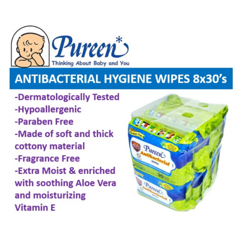 Pureen Antibacterial Hygiene Wipes (3 x 80s)