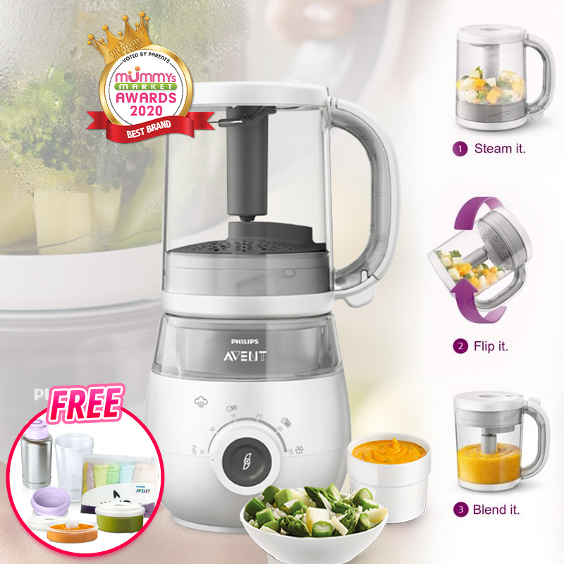 Philips Avent 4in1 Healthy Baby Food Processor Basic Bundle (Steamer