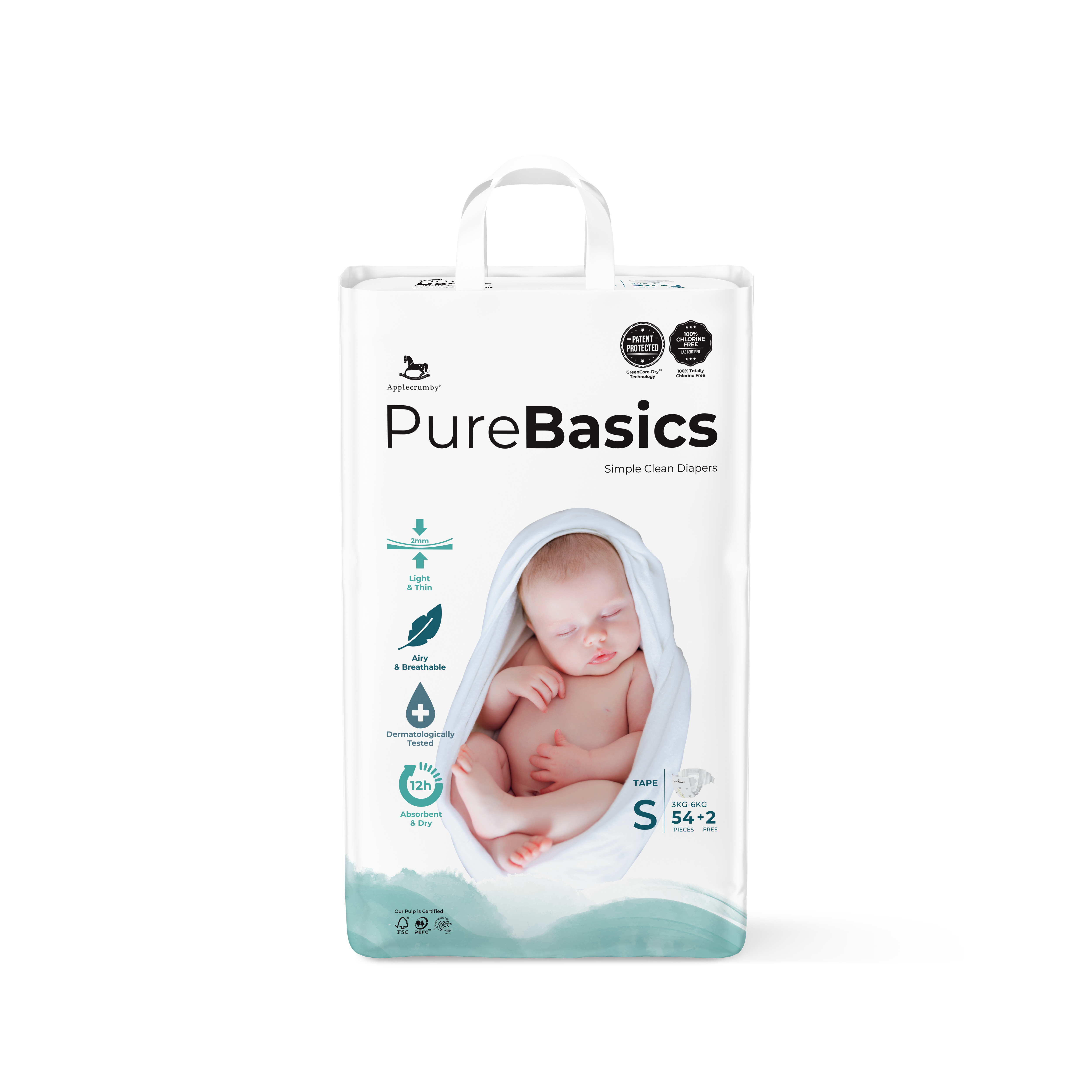 Applecrumby PureBasics Tape Diaper