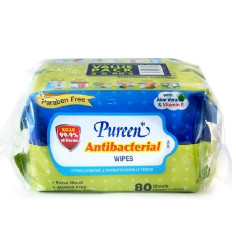 Pureen Antibacterial Hygiene Wipes (3 x 80s)