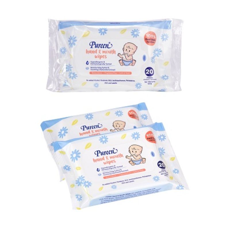 Pureen Hand & Mouth Wipes 2x20