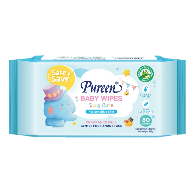 Pureen Daily Care Wipes 80's