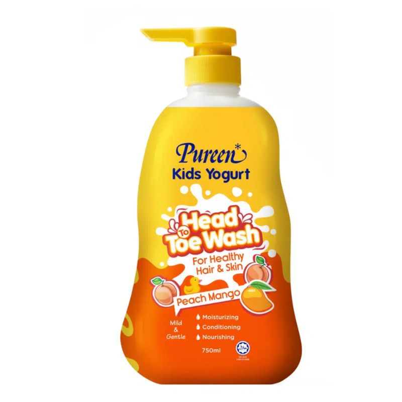 Pureen Kids Yogurt Head To Toe Wash 750ml (Mango Peach)