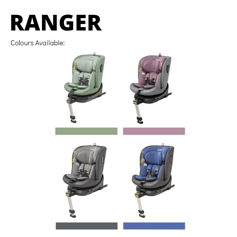 Jovikids RANGER Premium ISOFIX Carseat with 360deg Rotation with Canopy and Leg Support (40-150cm) with R129 Compliance