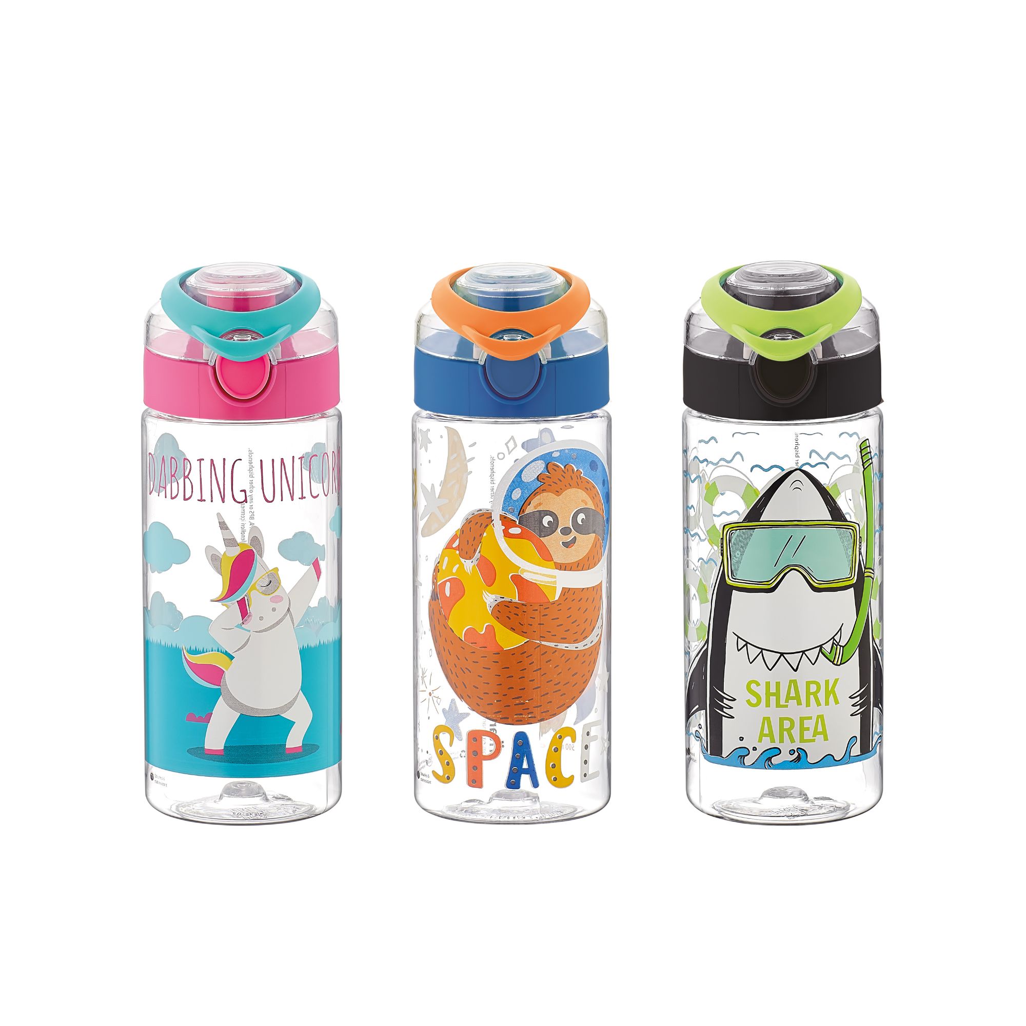 Renga Mini Saga One Click Opening Tritan Water Bottle 500ml-Asst Colours