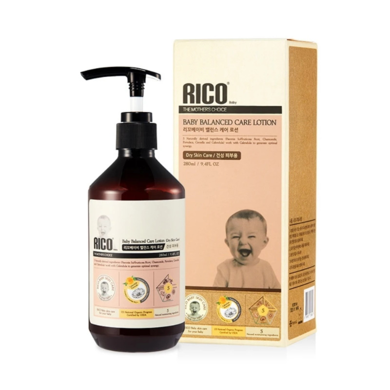 RICO Baby Balanced Care Lotion for Dry Skin (Fragrance-FREE 280ml) (Exp: Oct 2023)