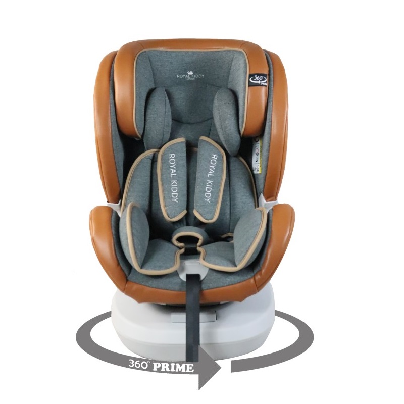 Royal Kiddy London Air Transporter Xtra Lightweight Compact Stroller + RK 360 Prime Rotating ISOFIX Car Seat  + RK 3 in 1 Night Angel Swinging Bedside Cot