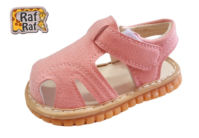 Raf Raf Leather Sandals First Walker with Sound (Squeaky) - Pink
