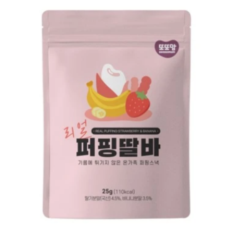 baby-fair DDODDOMAM Real Puffing Snack 25g - Strawberry & Banana