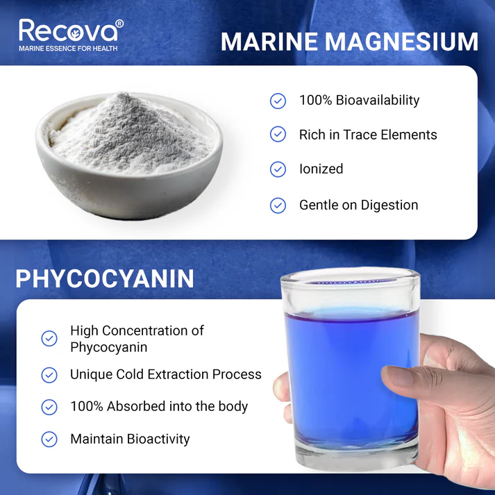 RECOVA Sacred Essence - Phycocyanin + Marine Magnesium (Recover & Revitalise) - Trial Box (5 Ampoules)