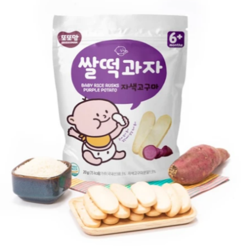 baby-fair DDODDOMAM Organic Rice Rusk 20g - Purple Sweet Potato
