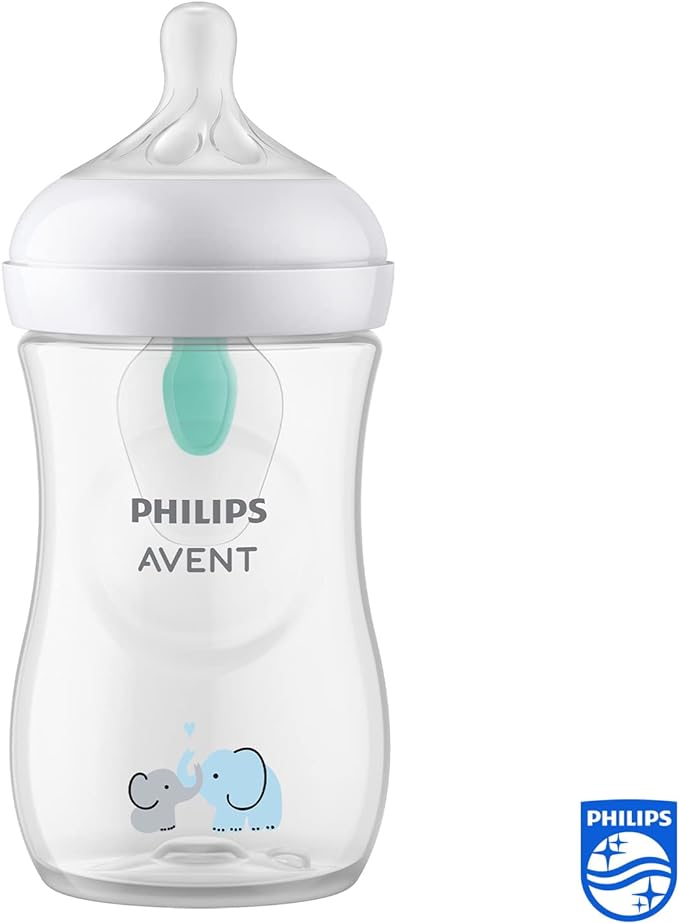Philips Avent Natural Response with Airfree Vent Vent 260ml Bottle (Single Pack)(Elephant / Bear) (SCY673/81-82)
