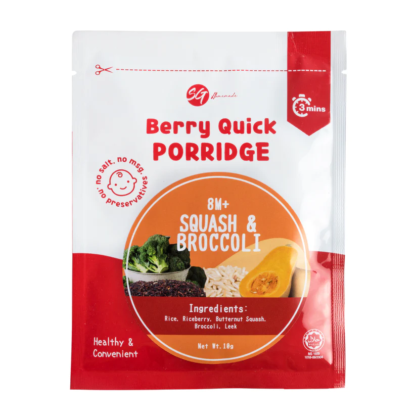 SG Homemade Berry Quick Porridge Squash and Broccoli