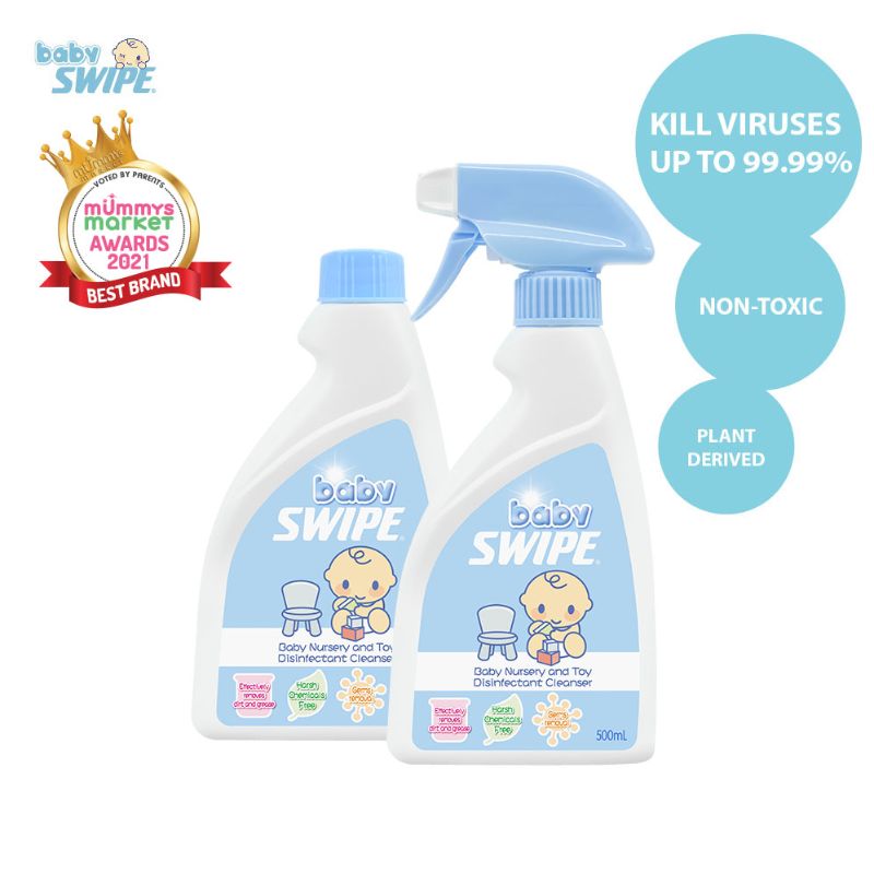 babySWIPE Nursery & Toy Disinfectant Spray + Refill 500ml