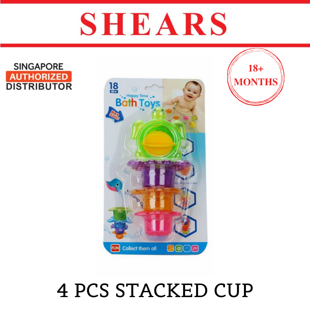 Shears Baby Toy Toddler Bath Toy 4pcs Stacked Cup
