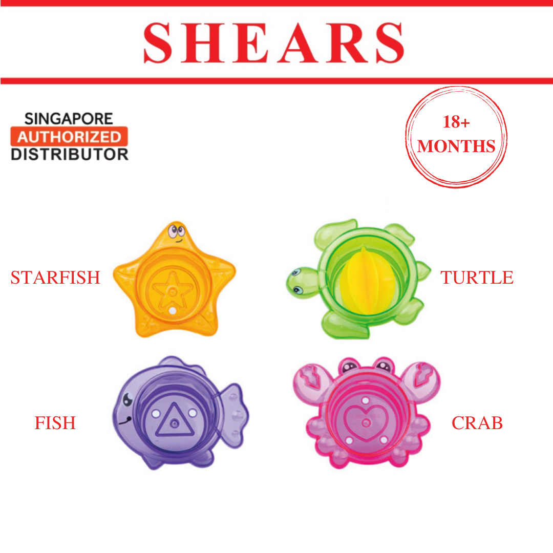 Shears Baby Toy Toddler Bath Toy 4pcs Stacked Cup